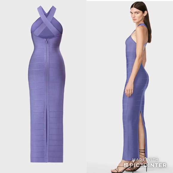 Herve Leger Purple Maxi Dress - Picture 2 of 13